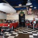 Bob's Big Boy diner setting with Classic 50's Chevrolet convertable