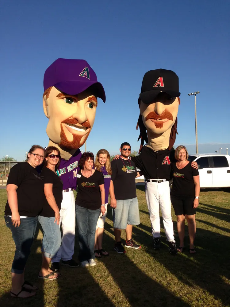 Staff of Hilgers Pediatric Dentistry at baseball event 